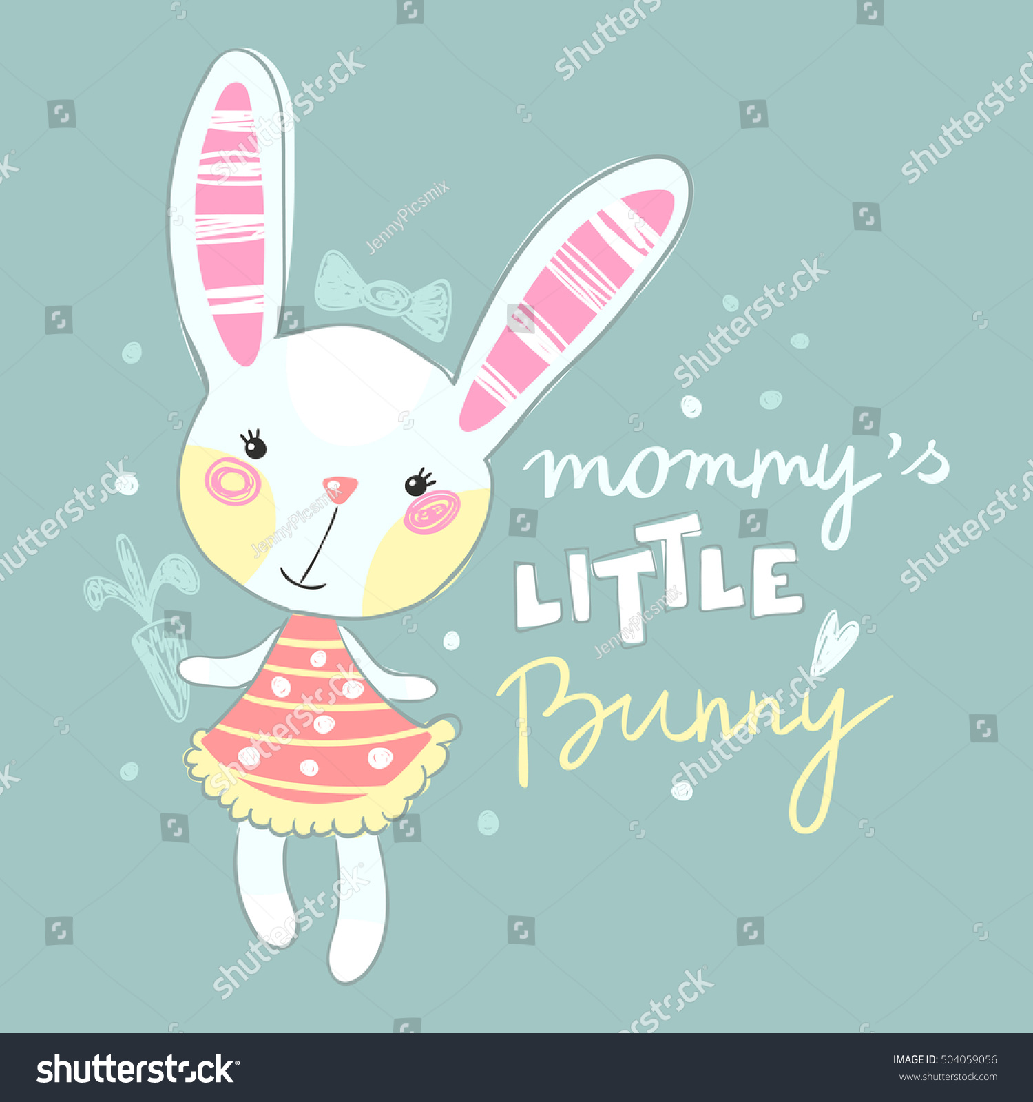 Cute Bunny Inscription Inscription Have Nice Stock Vector (Royalty Free ...