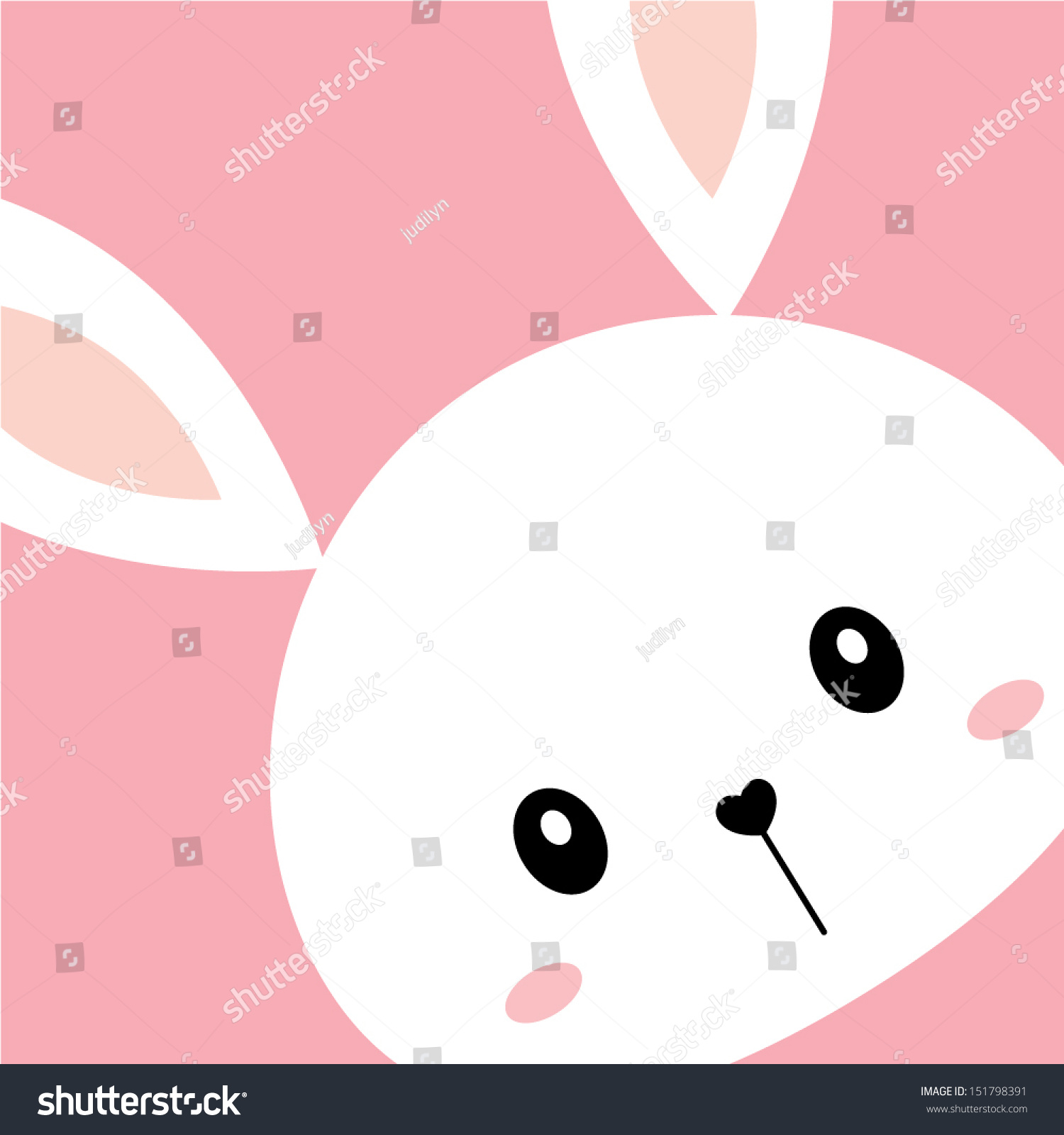 Cute Bunny Card Stock Vector 151798391 - Shutterstock