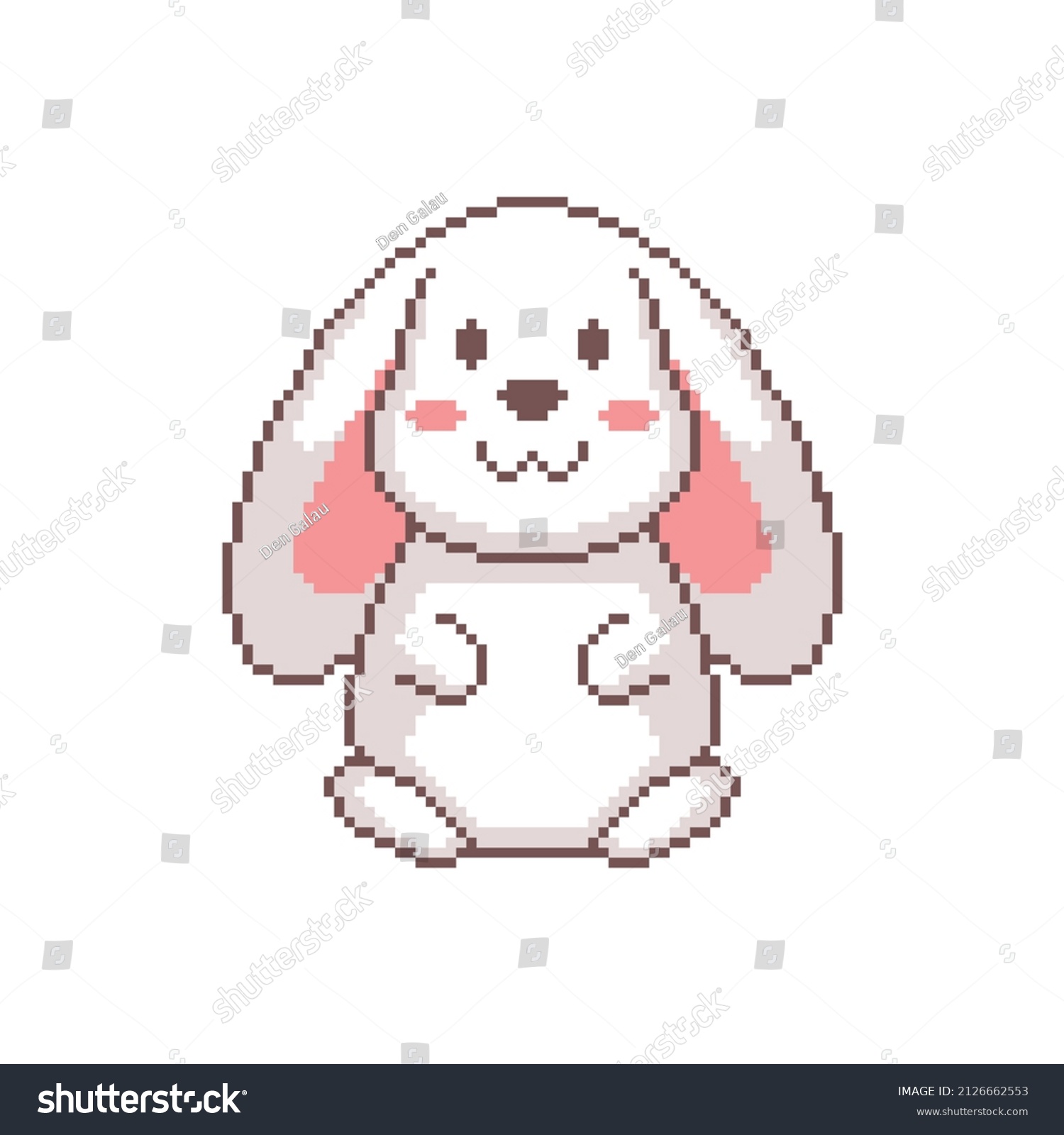 Cute Bunny Isolated Pixel Vector Art Stock Vector (Royalty Free ...