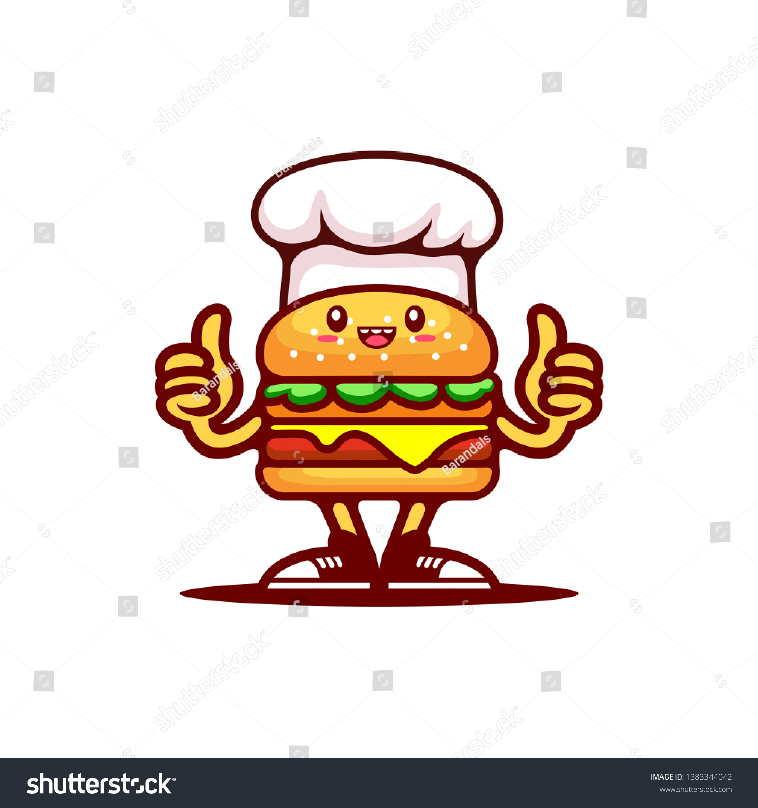 Cute Burger Cartoon Character Food Mascot Stock Vector Royalty Free 1383344042 Shutterstock 4741