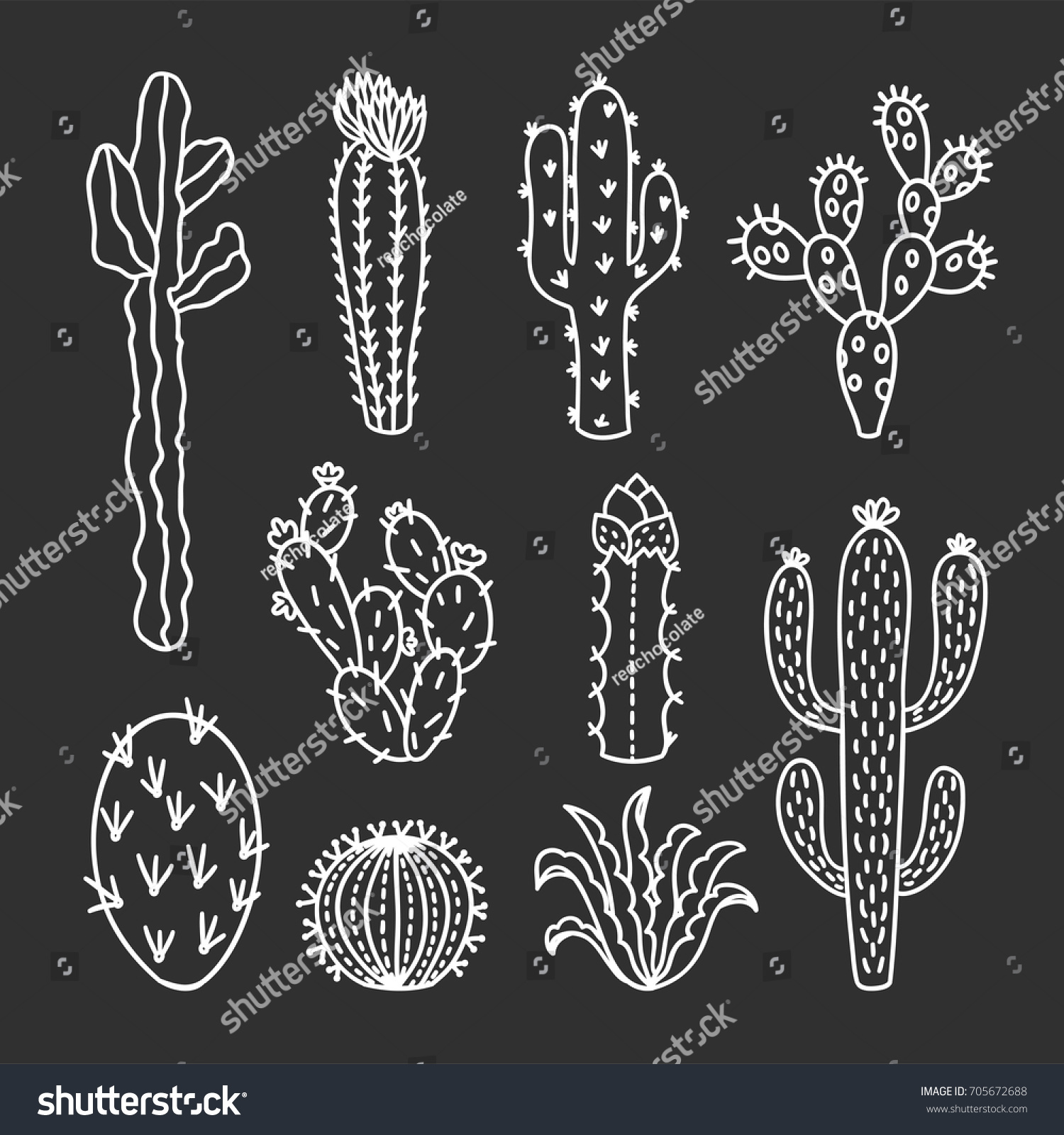 Cactus outlines Images, Stock Photos & Vectors | Shutterstock