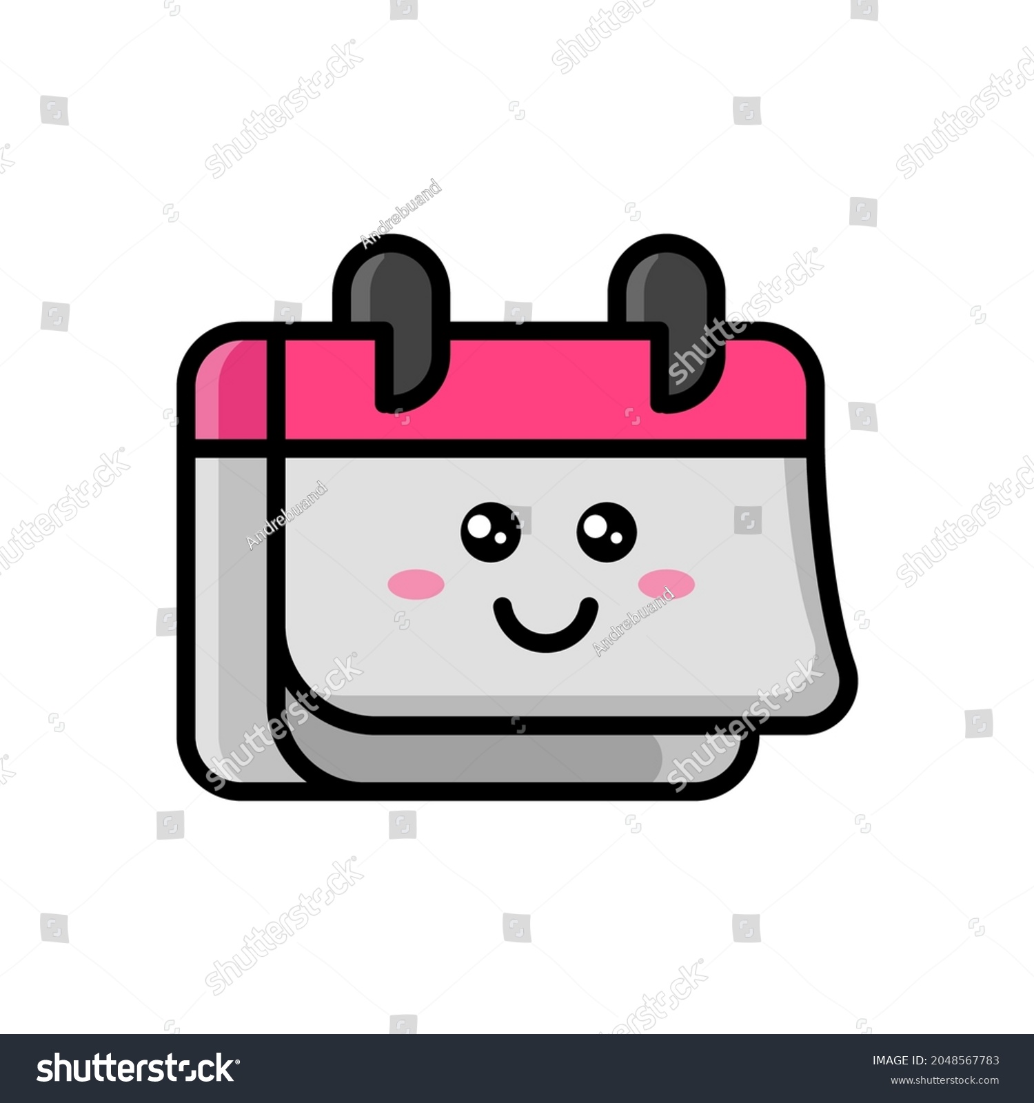 Cute Calendar Icon Illustration Vector Graphic Stock Vector (Royalty