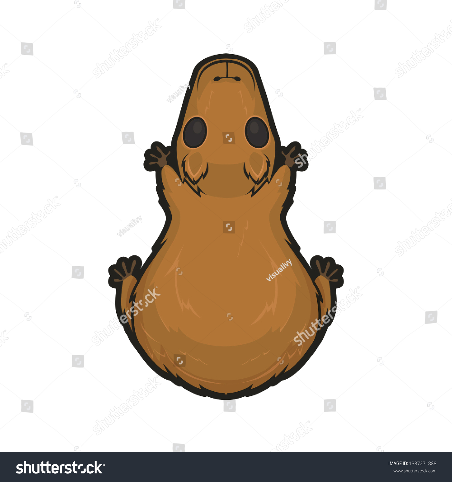 Cute Capybara Character Design Vector Drawing Stock Vector (Royalty ...