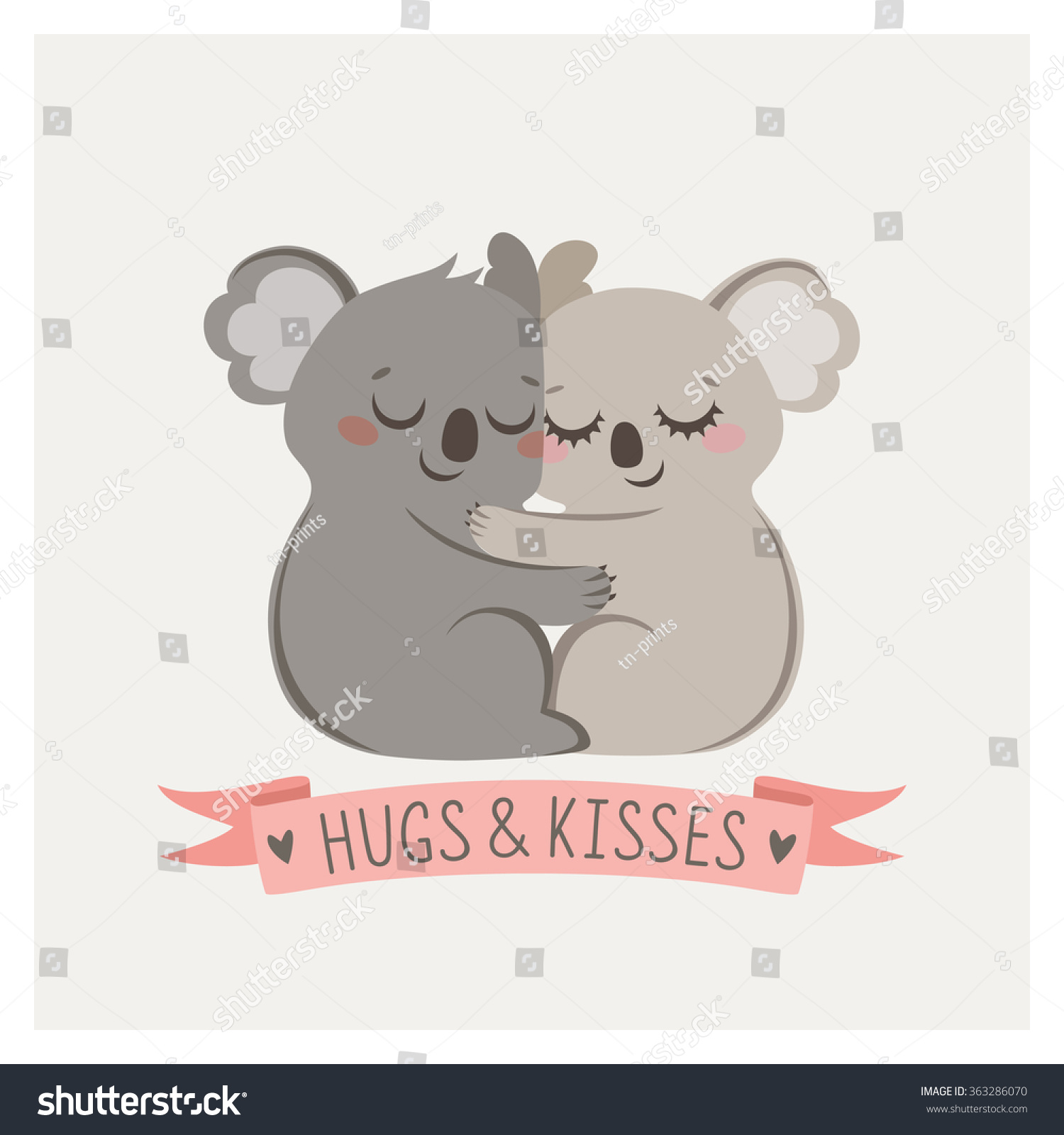 Carte Mignonne Avec Couple D Amoureux Koalas Image Vectorielle De Stock Libre De Droits