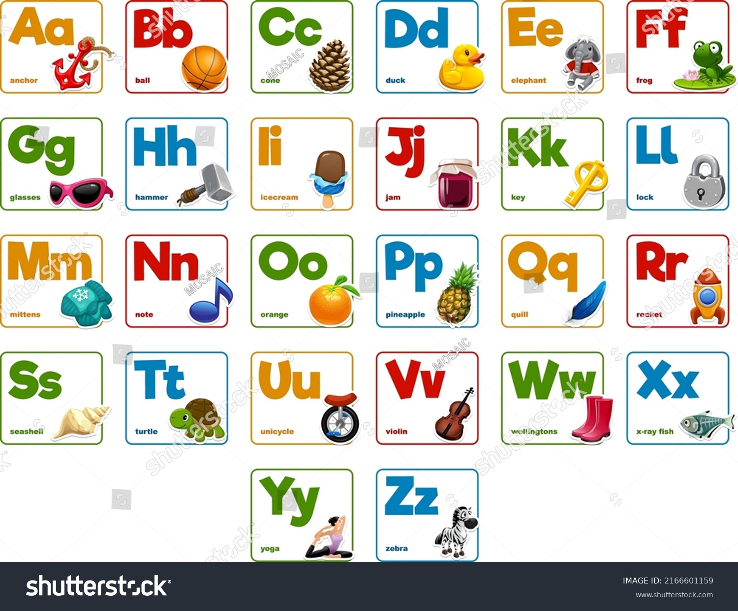Cute Cartoon Animals Alphabet Children Education Stock Vector (Royalty ...