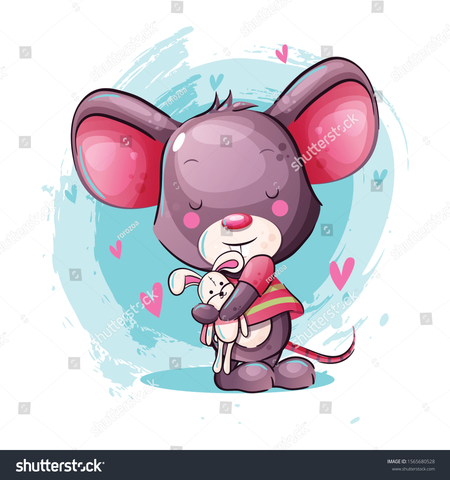 Cute Cartoon Baby Mouse Bunny Toy Stock Vector Royalty Free Cute Cartoon Baby Mouse Bunny Toy Stock Vector Royalty Free