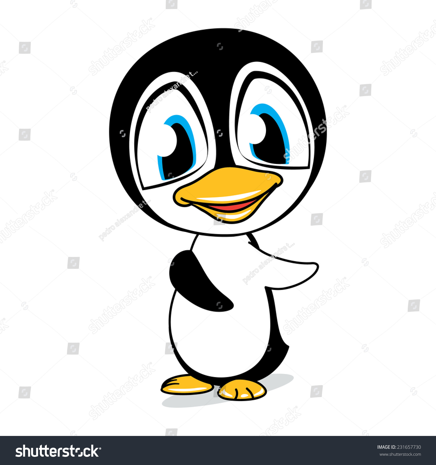 Cute Cartoon Baby Penguin Character Isolated Stock Vector (royalty Free 