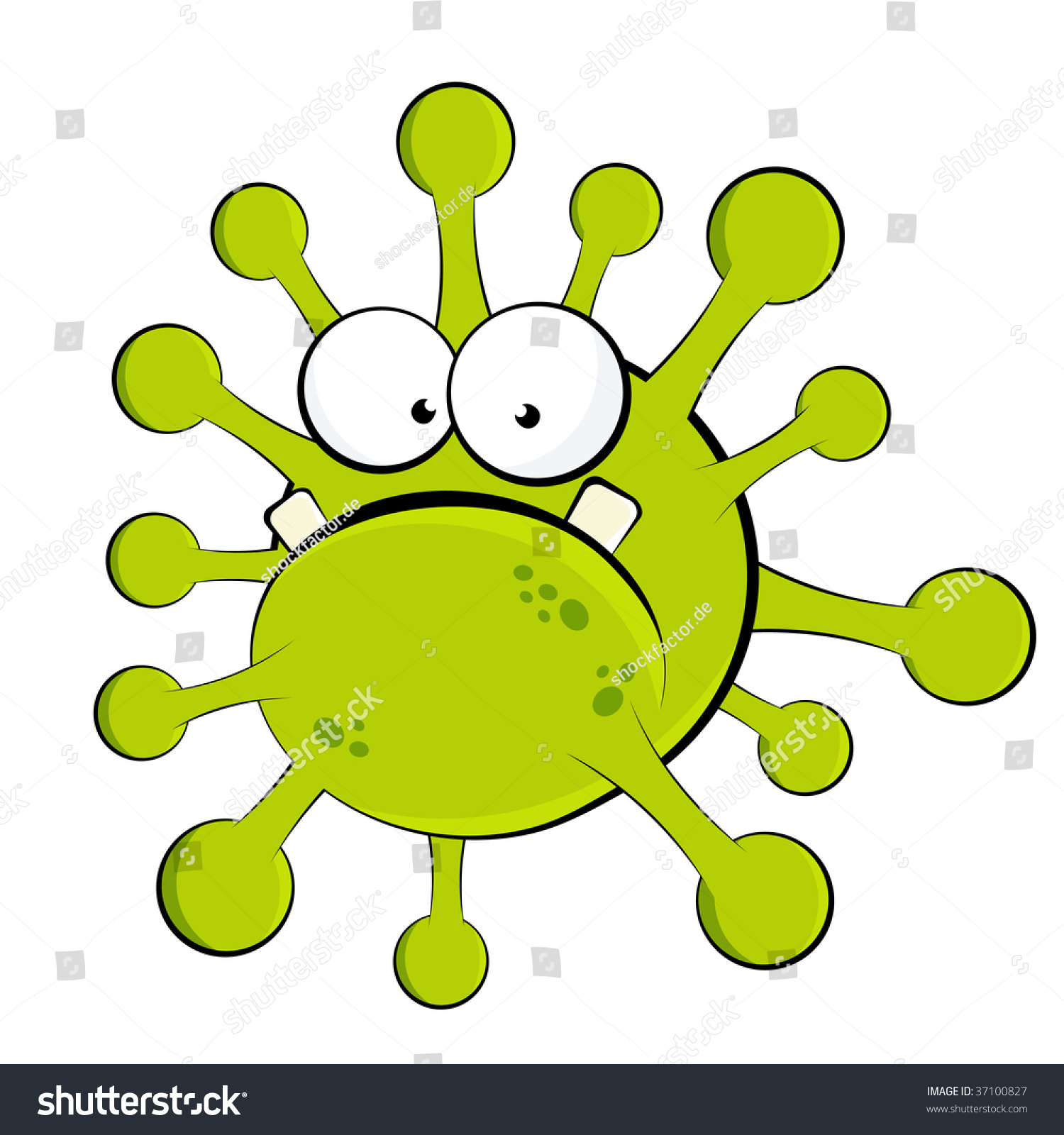 Cute Cartoon Bacterium Stock Vector 37100827 - Shutterstock