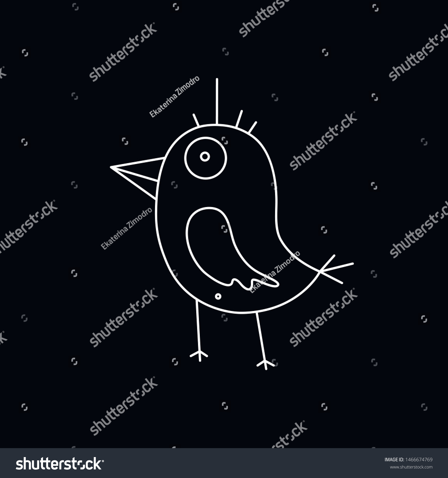 Cute Cartoon Bird Illustration Funny Vector: Vector De Stock (libre De ...