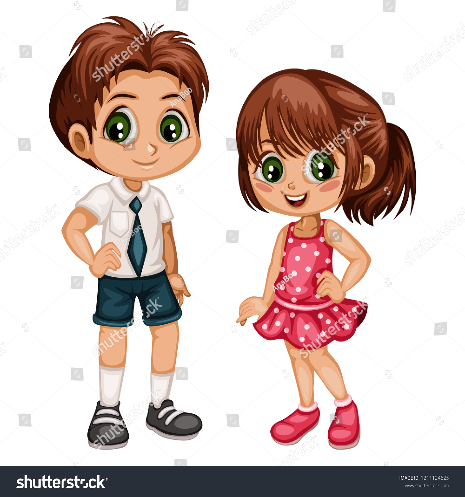 Cartoon Boy And Girl Vector - Get Images Four