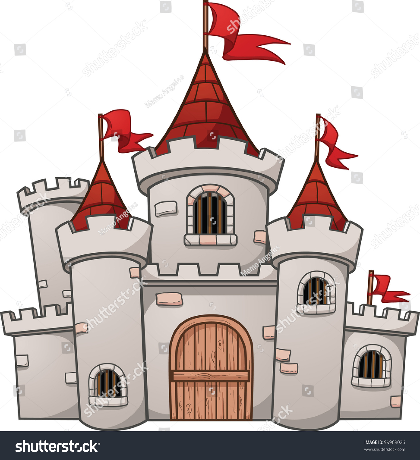 Cute Cartoon Castle Vector Illustration Simple – Stock Vektor 99969026