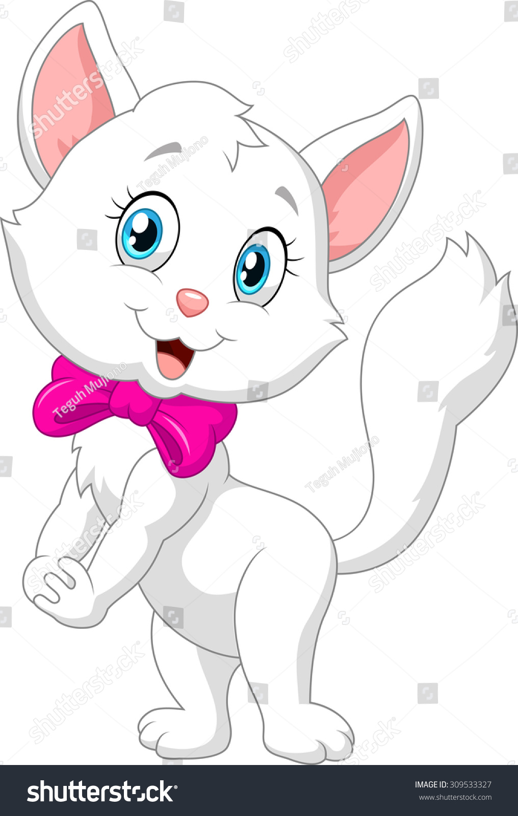 Cute Cartoon Cat Stock Vector Illustration 309533327 : Shutterstock