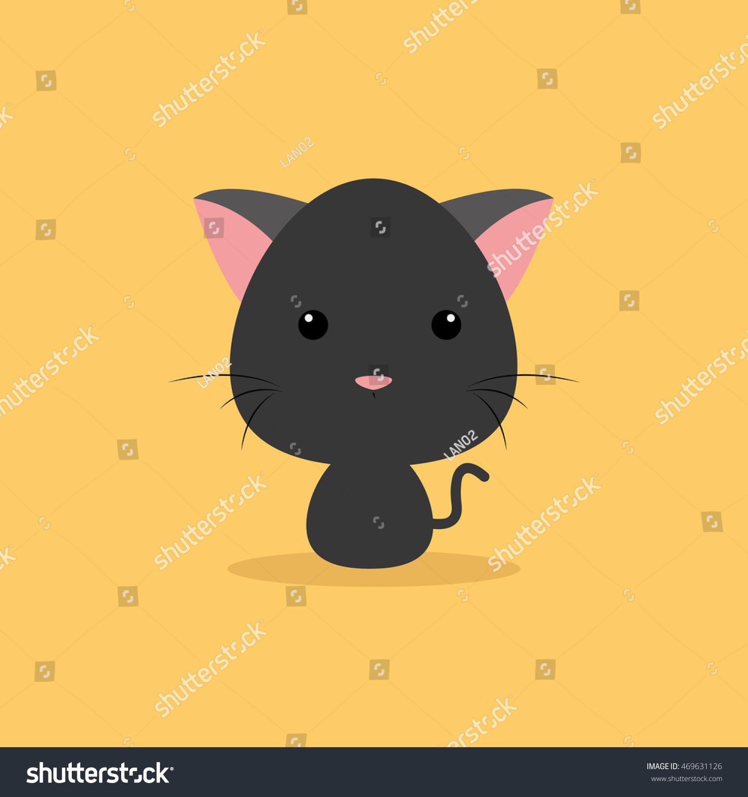 Cute Cartoon Cat Stock Vector 469631126 : Shutterstock