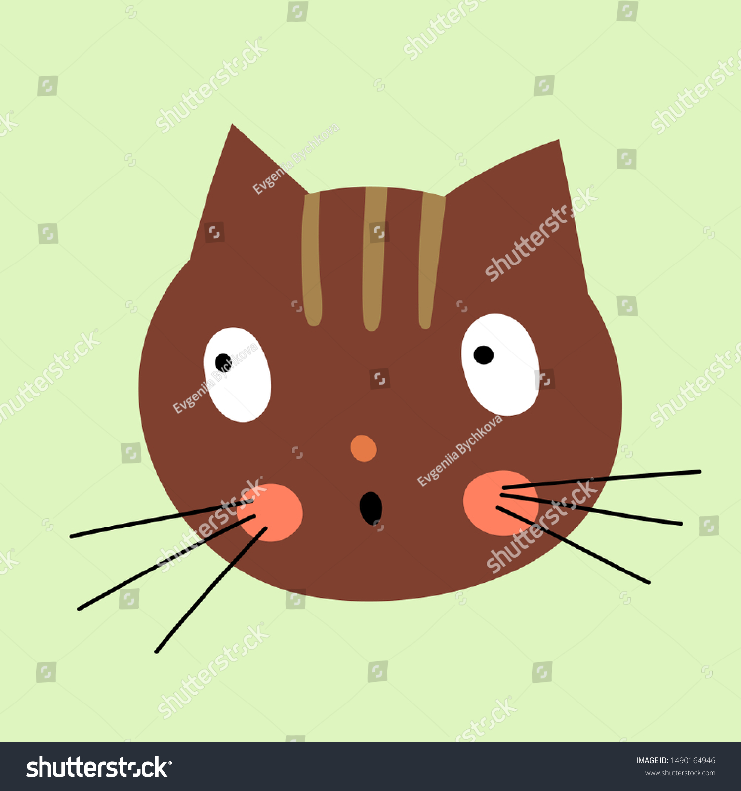 Cute Cartoon Cats Face Talking Meow Stock Vector (Royalty Free