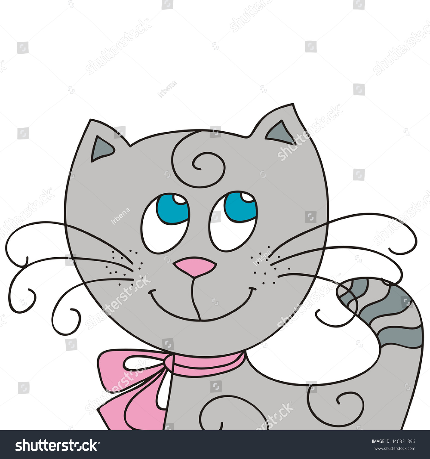 Cute Cartoon Cat Vector Illustration Stock Vector (Royalty Free