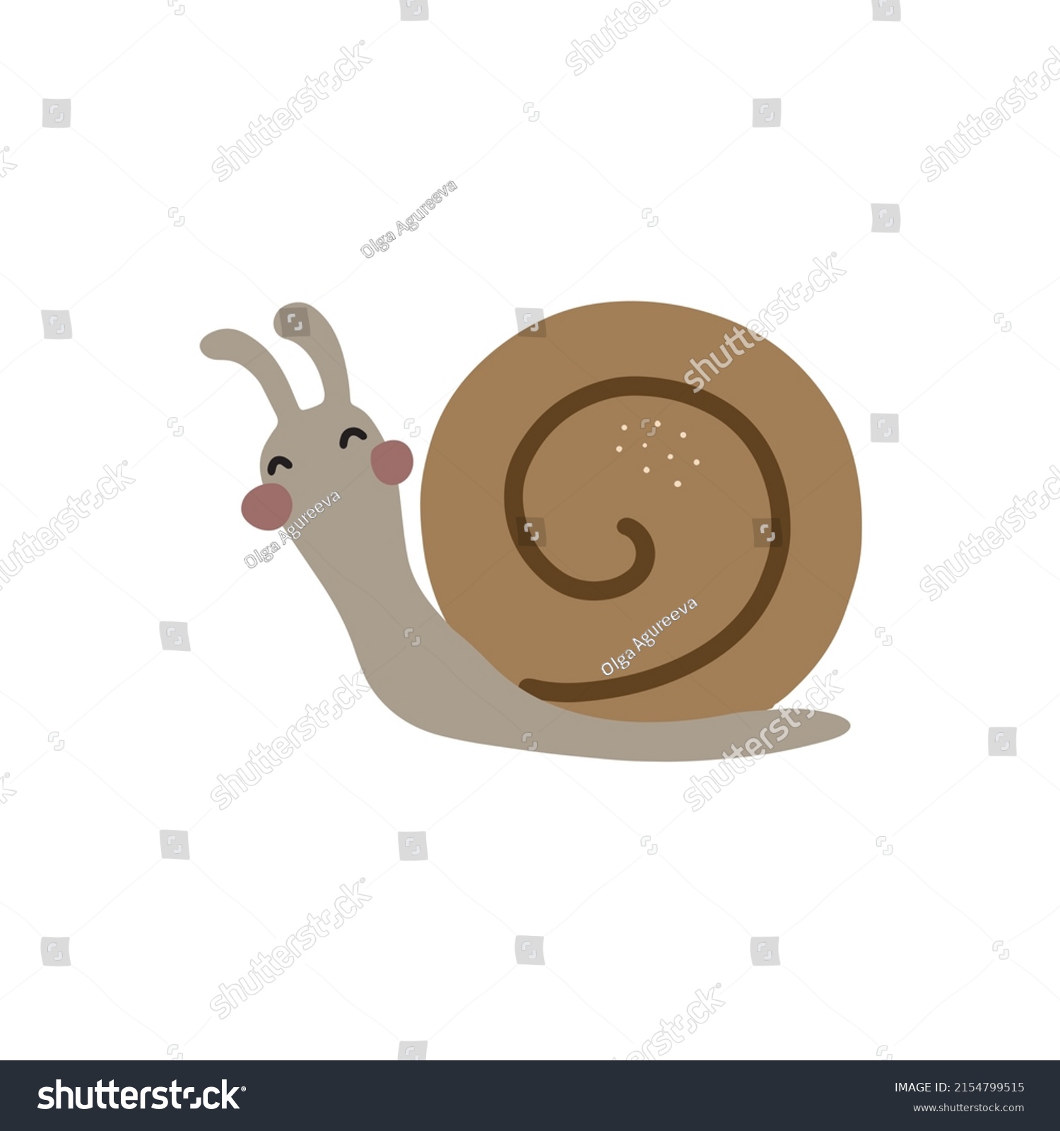 Cute Cartoon Character Snail Shell Vector Stock Vector (Royalty Free ...