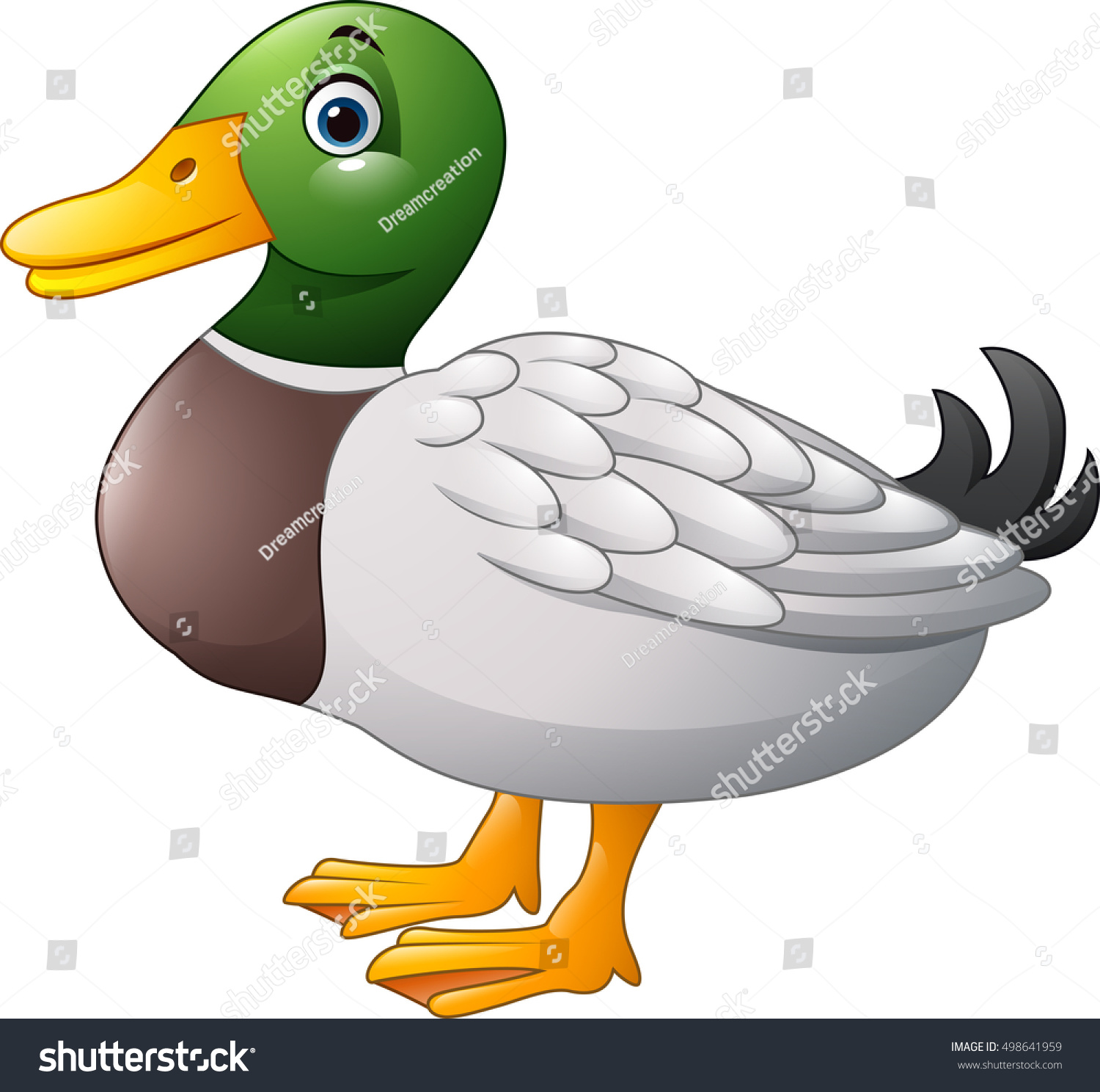 Cute Cartoon Duck Stock Vector (Royalty Free) 498641959 | Shutterstock