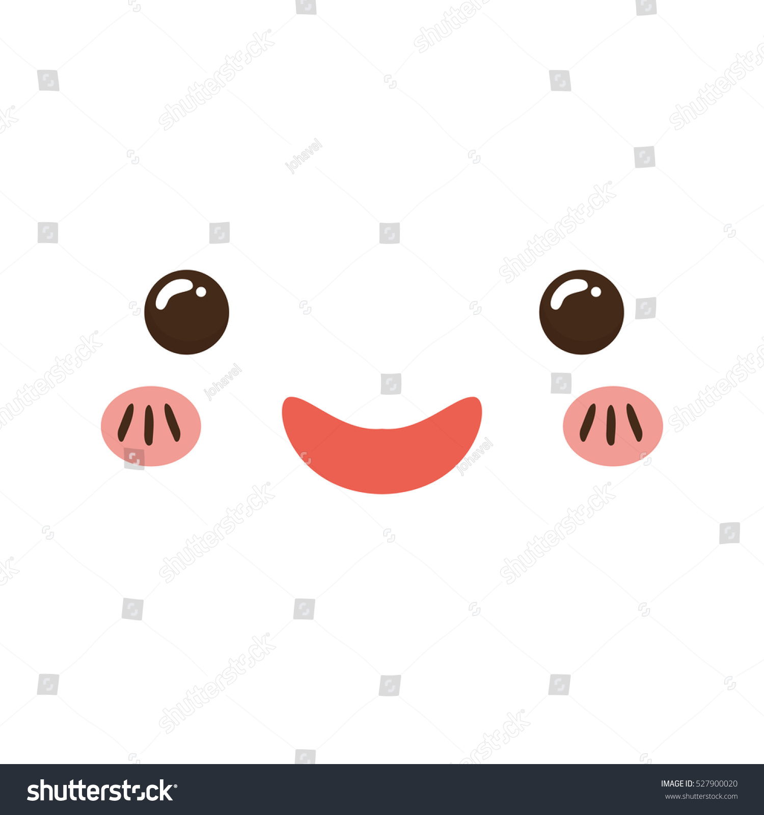 Cute Cartoon Face Icon Vector Illustration Stock Vector 527900020