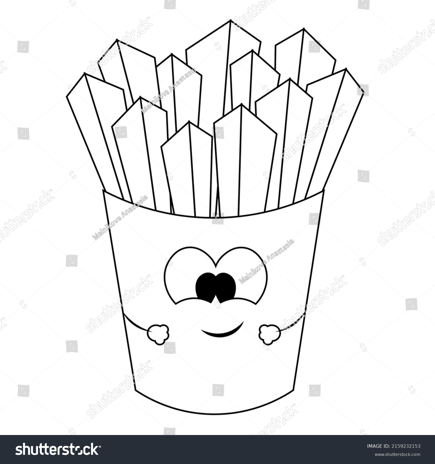 Cute Cartoon French Fries Draw Illustration Stock Vector (Royalty Free ...