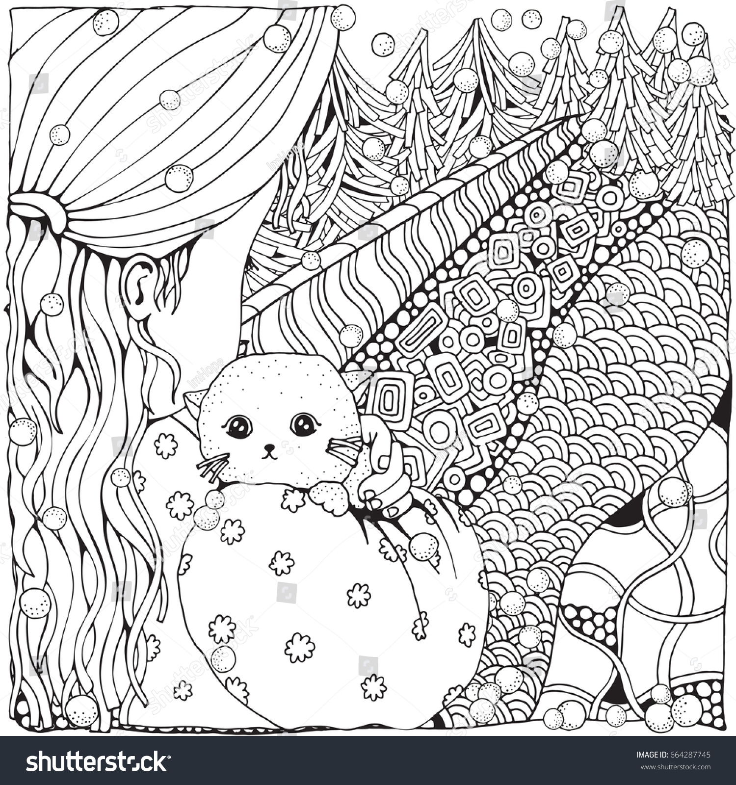 8100 Collections Winter Cat Coloring Pages  Free