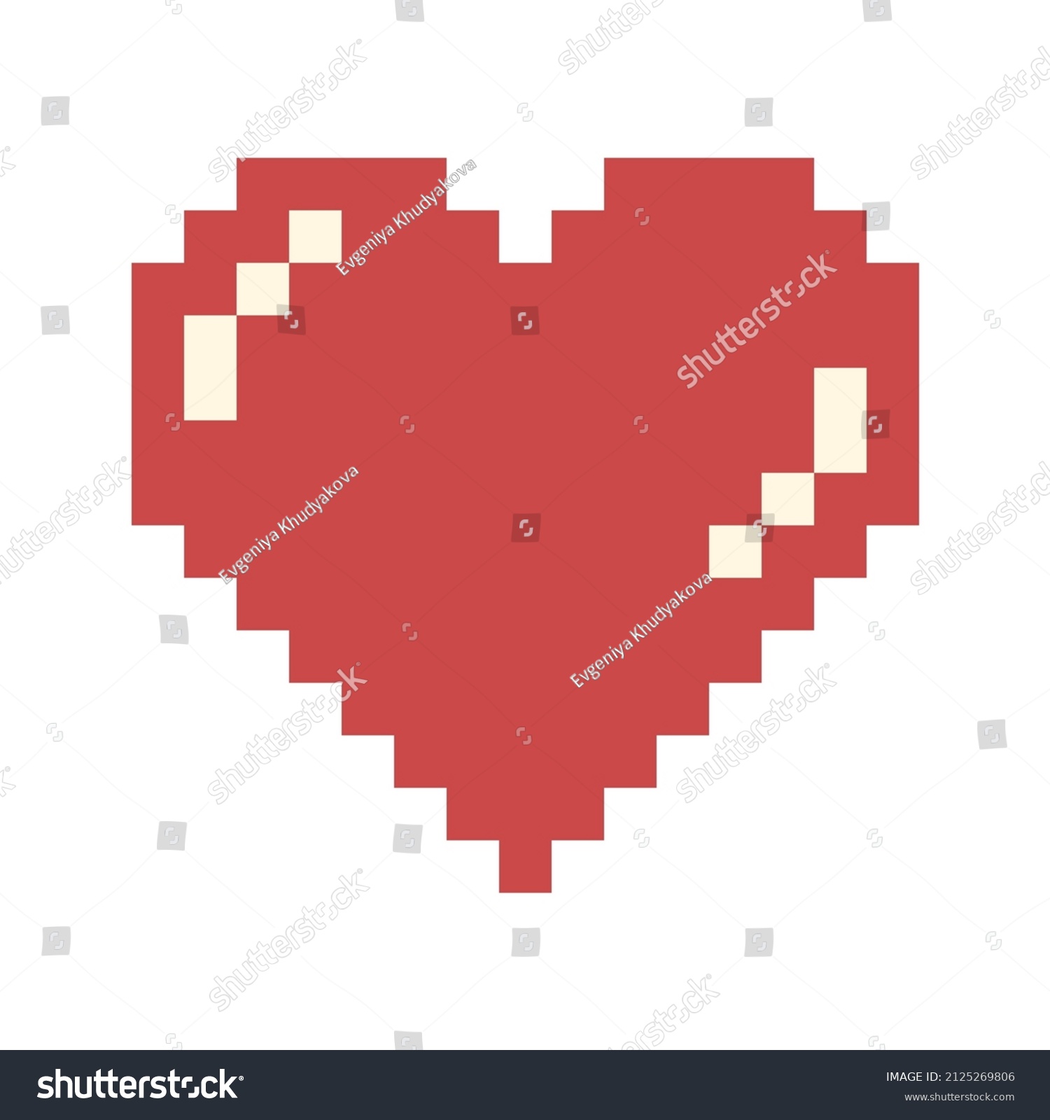 Cute Cartoon Heart Pixel Art Vector Stock Vector (Royalty Free ...