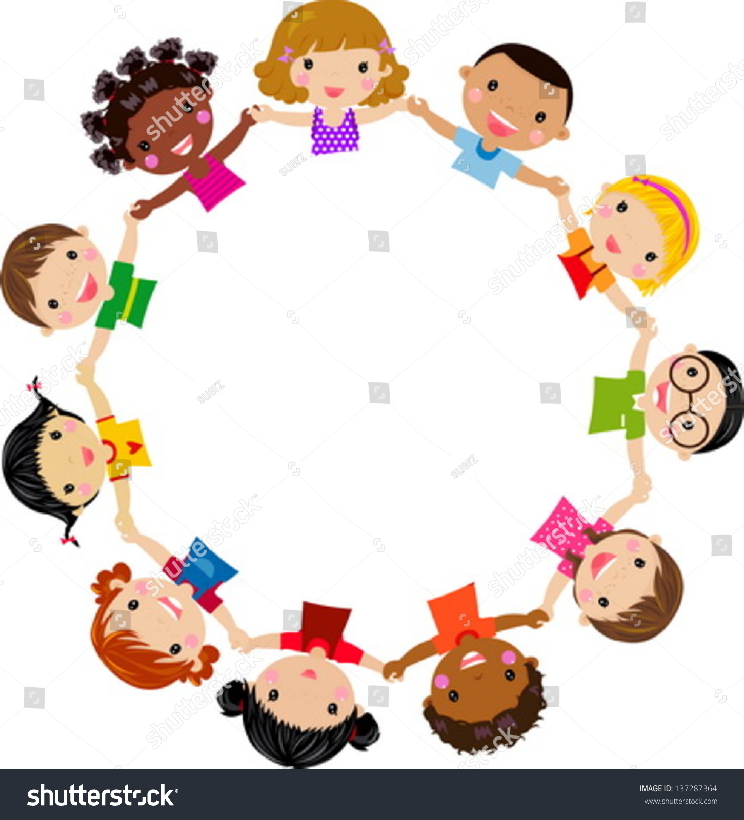 Cute Cartoon Kids Frame Stock Vector 137287364 - Shutterstock