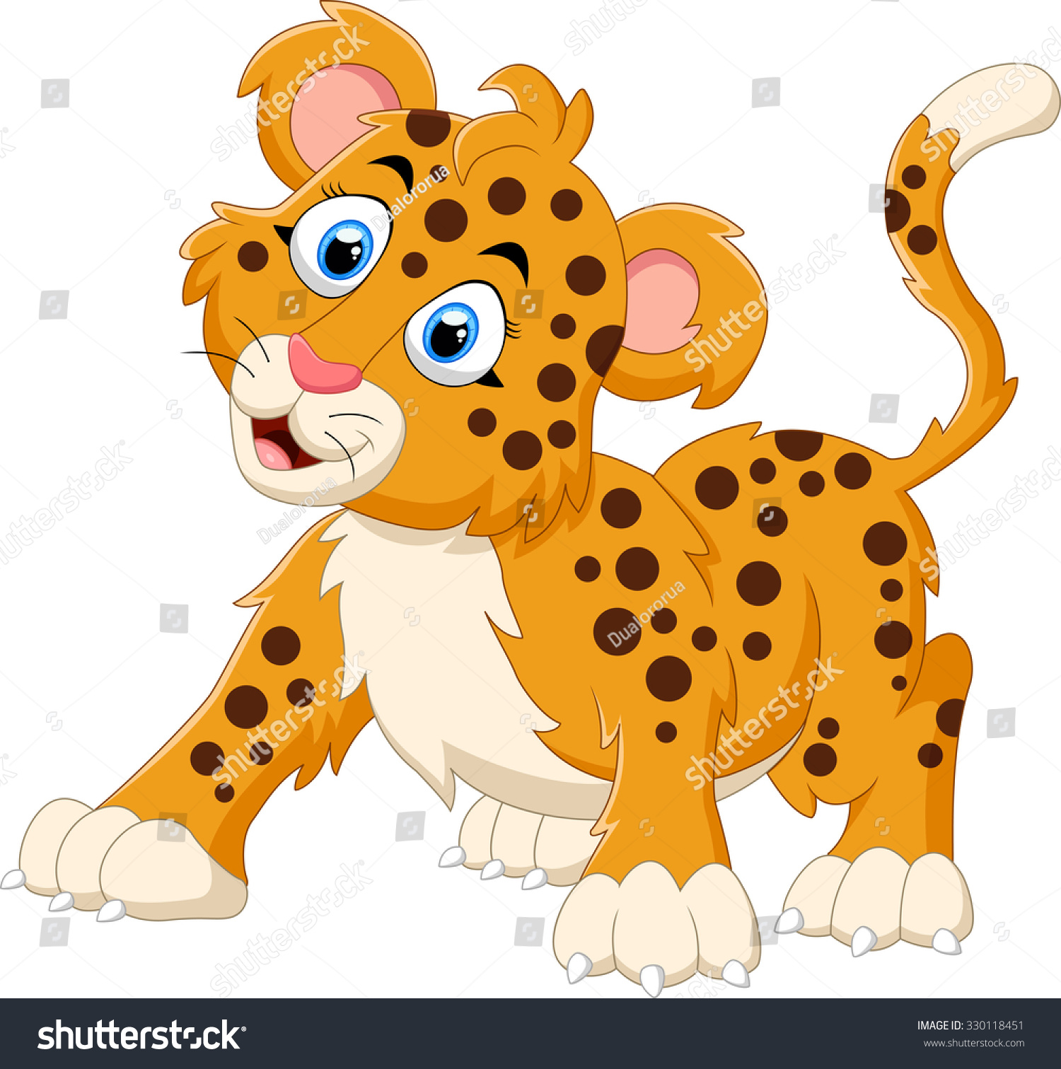 Cute Cartoon Leopard Stock Vector (Royalty Free) 330118451 | Shutterstock