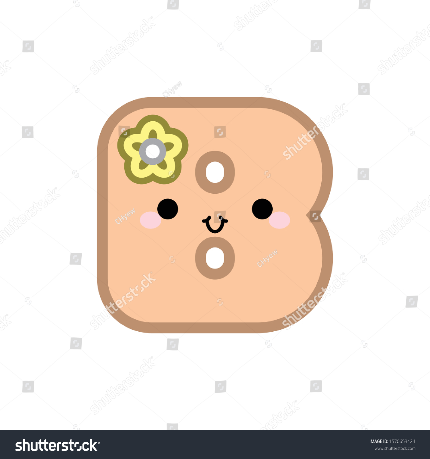 Cute Cartoon Letter B Smiling Face 스톡 벡터(로열티 프리) 1570653424 | Shutterstock