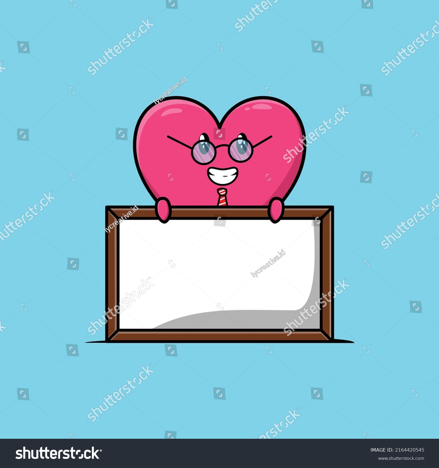 Cute Cartoon Lovely Heart Teacher Character Stock Vector (Royalty Free ...