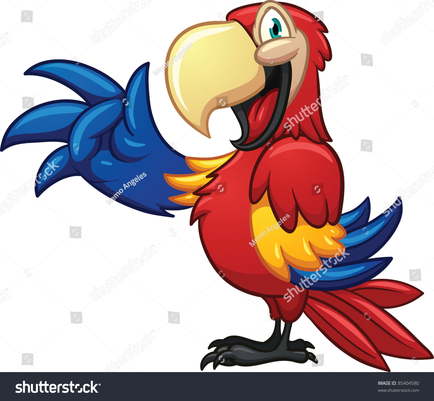 Cute Cartoon Macaw Vector Illustration Simple Stock Vector 85404580 ...