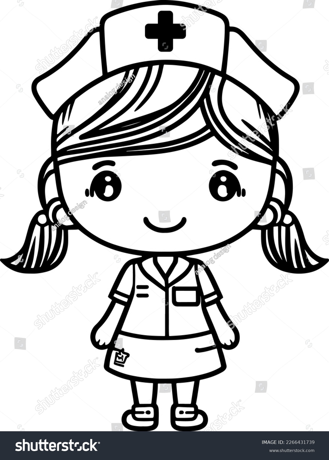 SVG of cute cartoon Nurse svg vector graphic svg