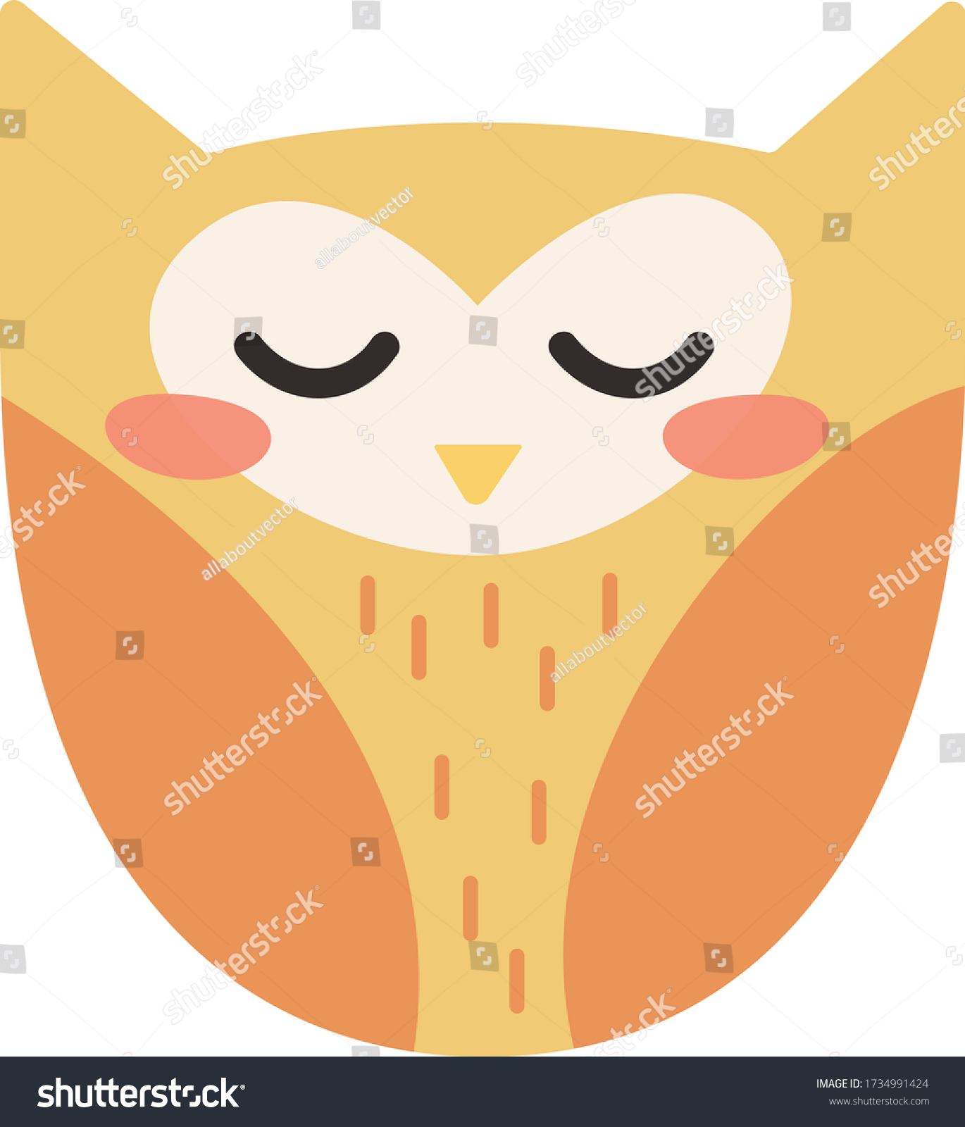 Cute Cartoon Owl Vector Illustration Owl Stock Vector Royalty Free 1734991424 8187