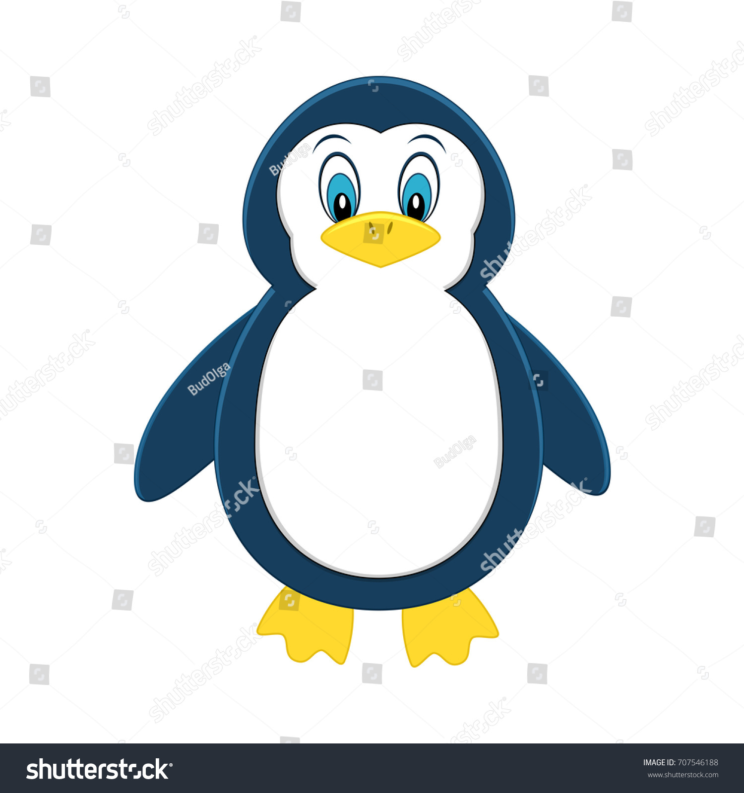 Cute Cartoon Penguin Exotic Animal Vector Stock Vector (Royalty Free ...