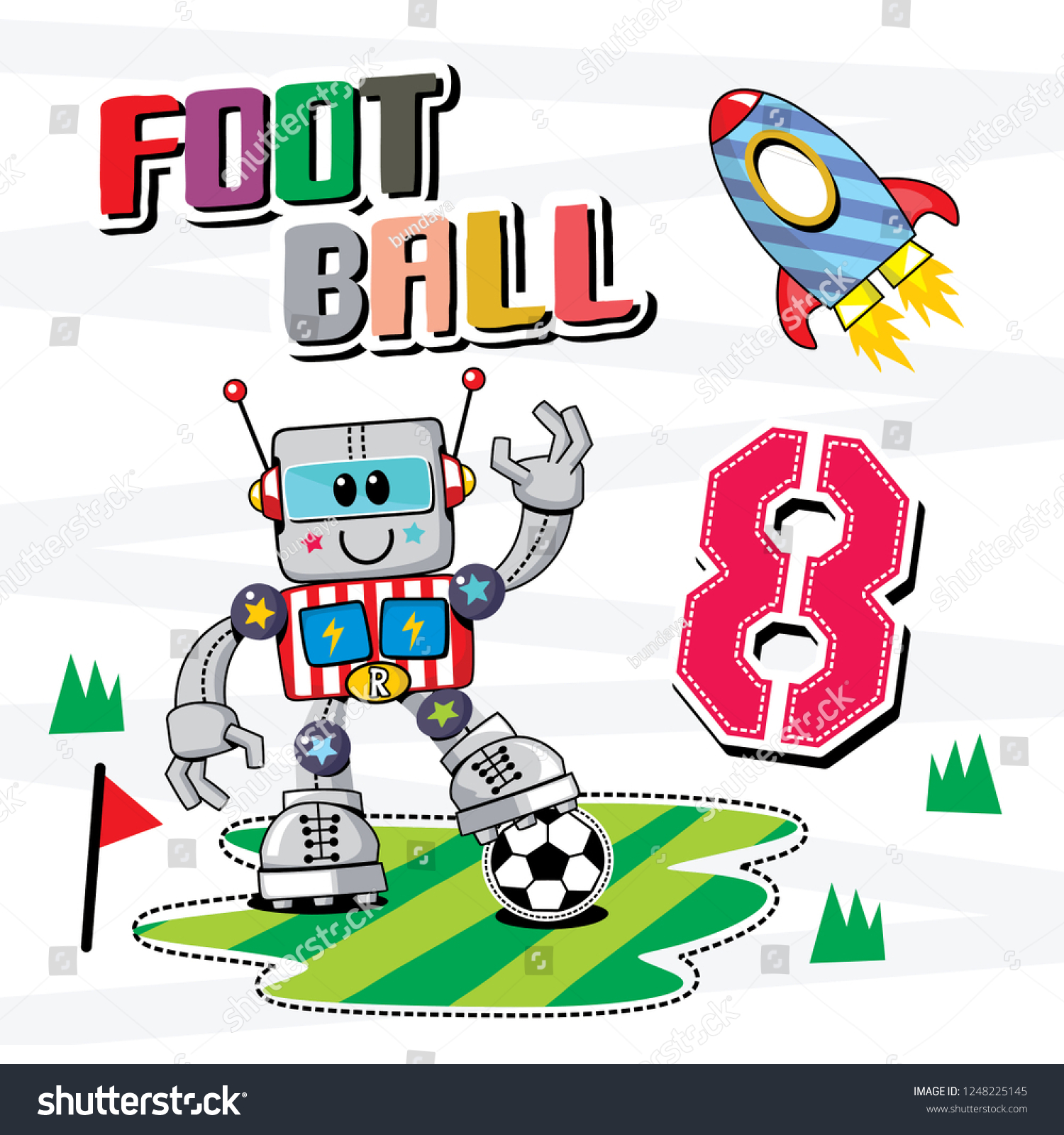 vector robot boy