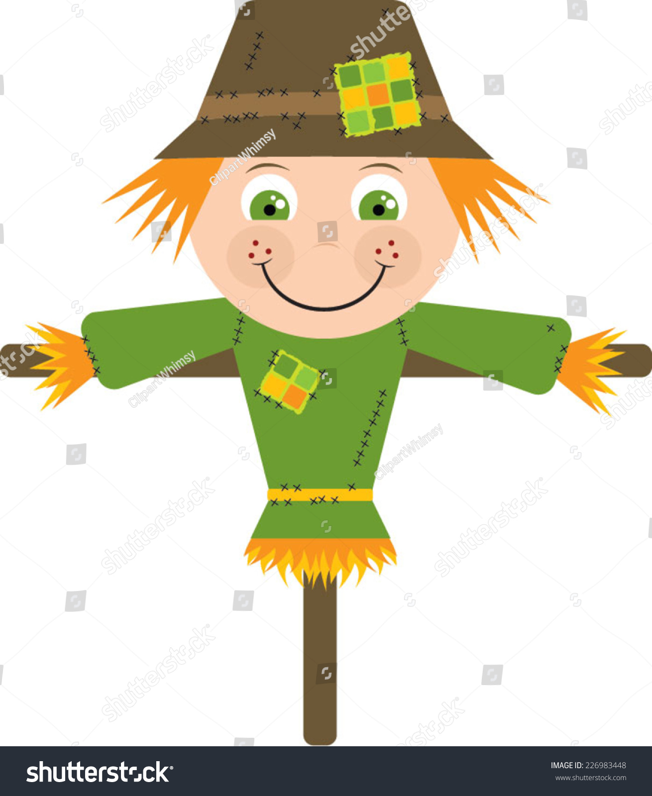 Cute Cartoon Scarecrow Stock Vector (royalty Free) 226983448 