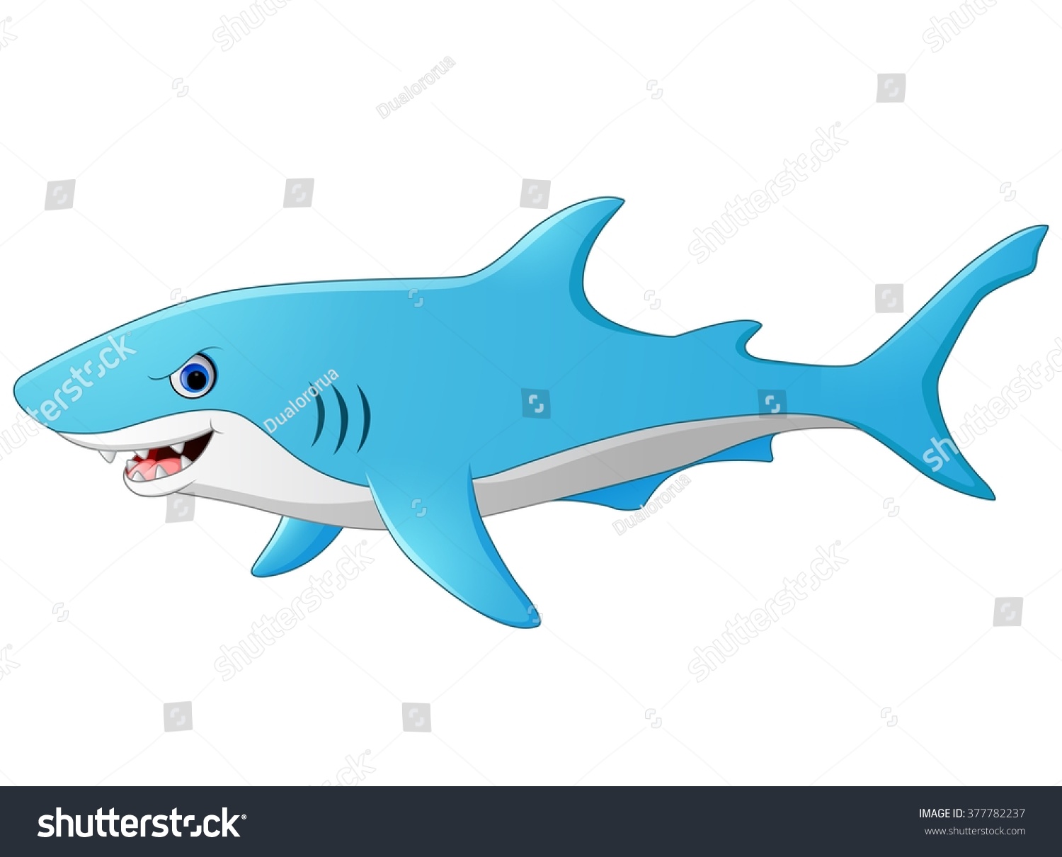 Cute Cartoon Shark Stock Vector 377782237 - Shutterstock