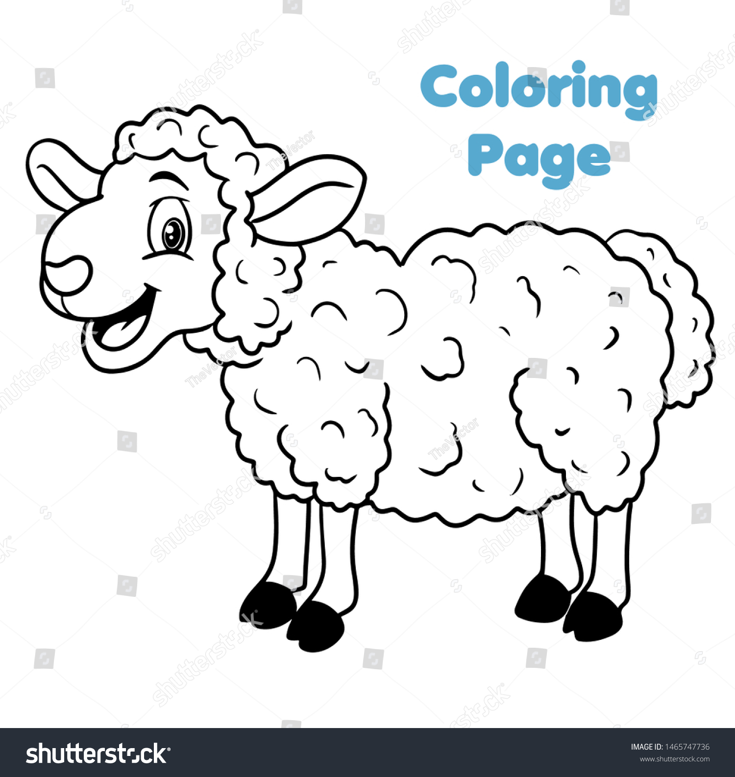 cute cartoon sheep coloring page vector stock vector royalty free 1465747736 shutterstock