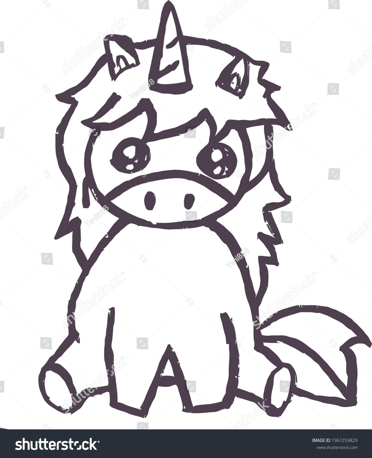 SVG of Cute Cartoon Sketch.Pony with transparent background  svg