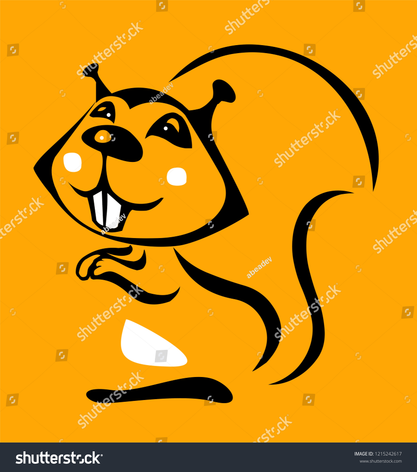 Cute Cartoon Squirrel Vector Illustration Vetor Stock Livre De