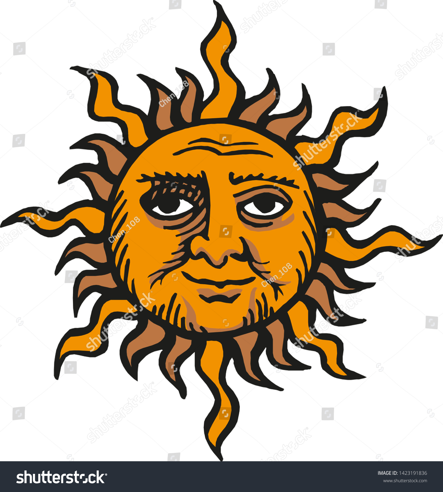 Cute Cartoon Sun Vector Illustration Eps Vector De Stock Libre De