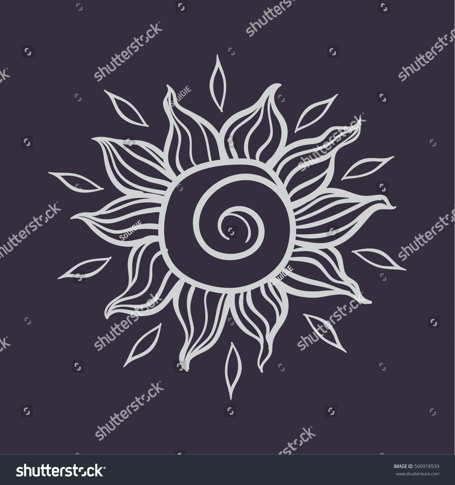 Cute Cartoon Sun Vector Sun Doodle Stock Vector (Royalty Free ...