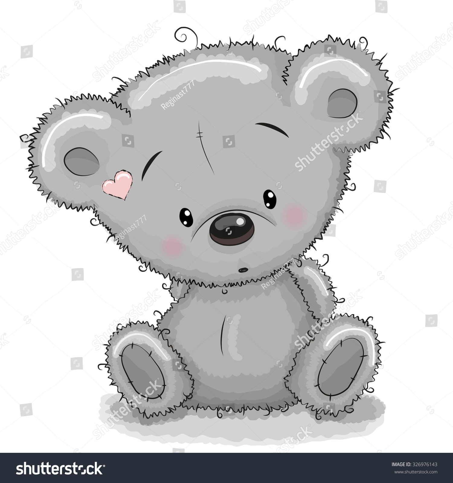 Cute Cartoon Teddy Bear Isolated On Stock Vector (Royalty Free