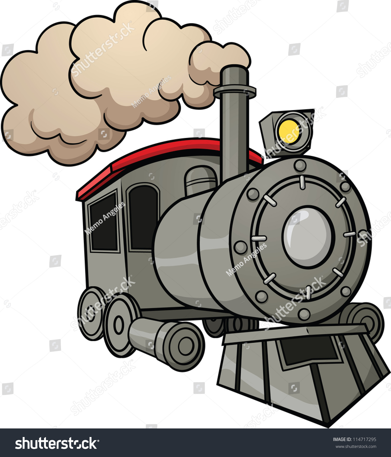 Cute Cartoon Train Vector Illustration Simple Stock Vector 114717295 