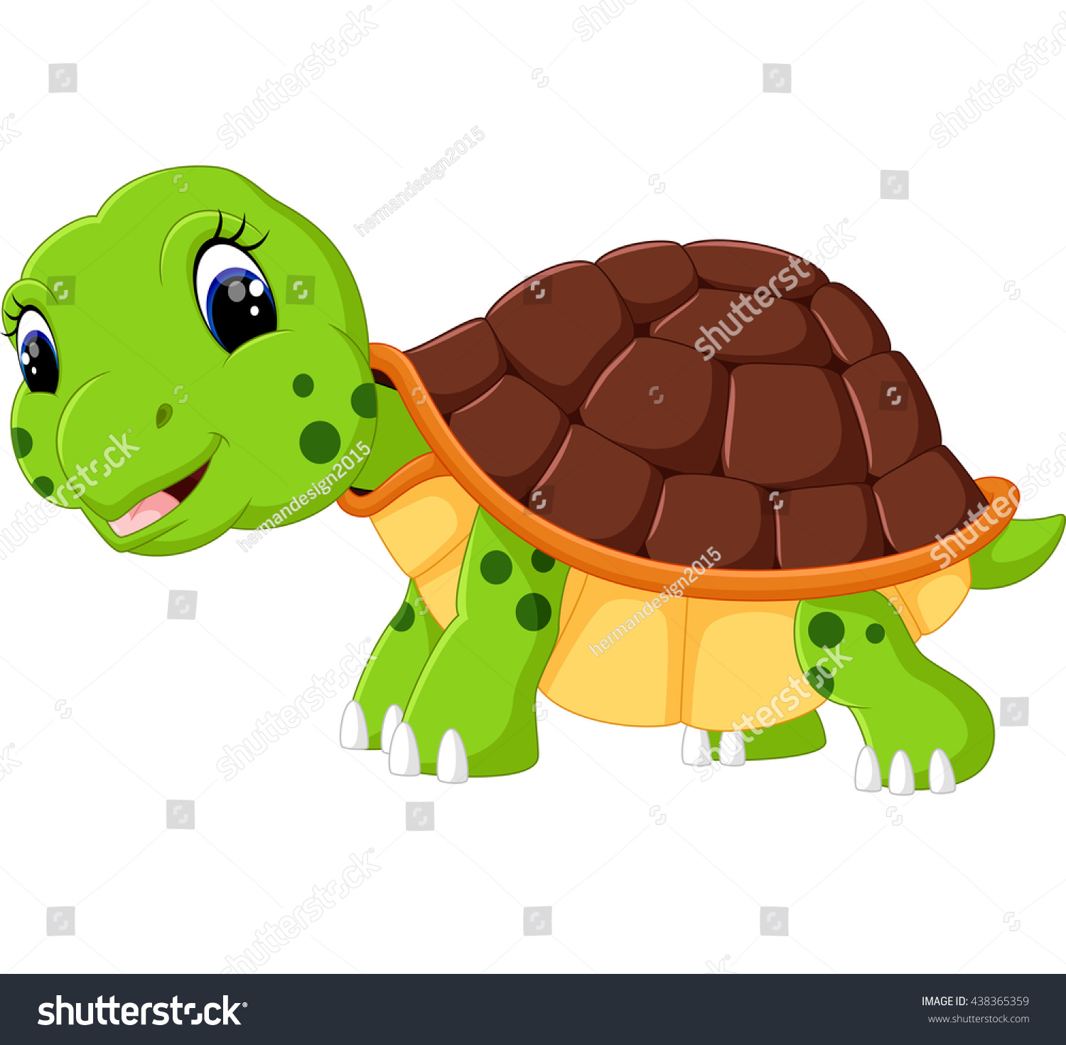 Cute Cartoon Turtle Stock Vector (Royalty Free) 438365359 | Shutterstock