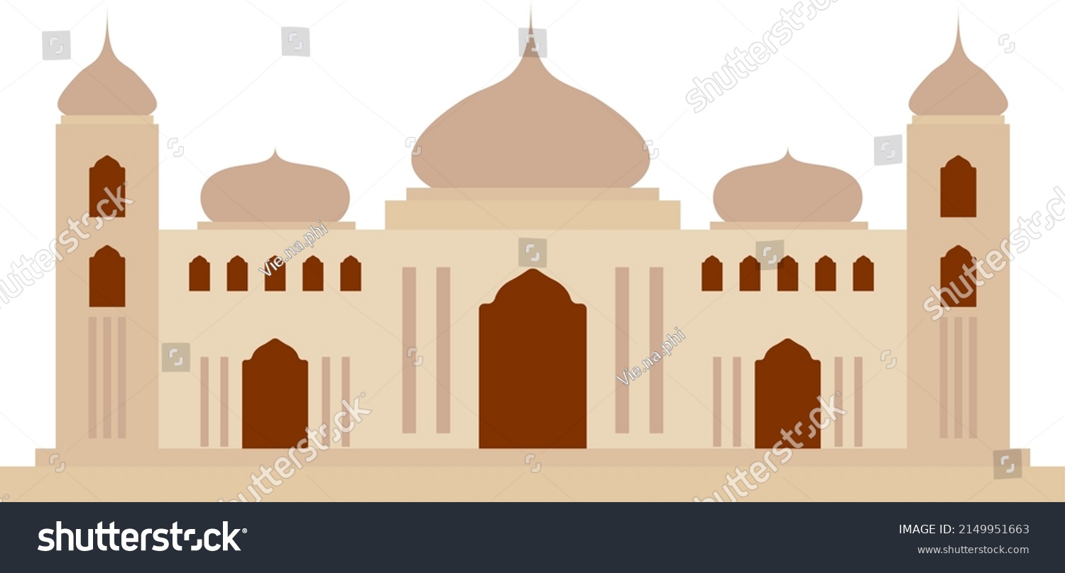 Cute Cartoon Vector Illustration Mosque Stock Vector (Royalty Free ...