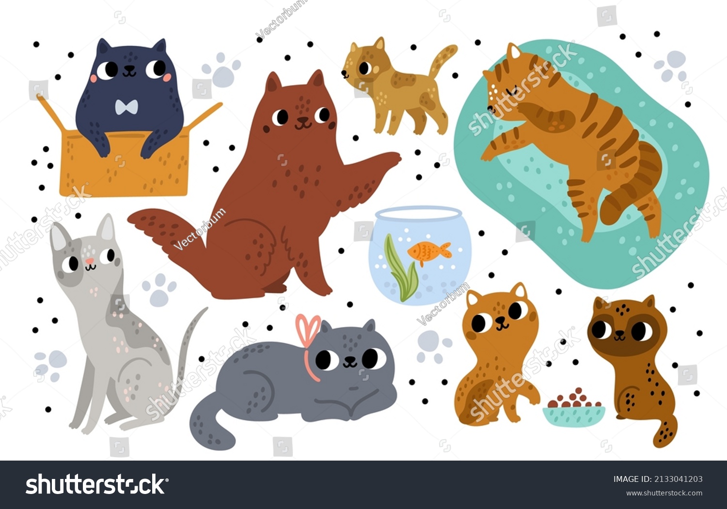 Cute Cat Breeds Different Funny Pets Stock Vector Royalty Free Cute Cat Breeds Different Funny Pets Stock Vector Royalty Free