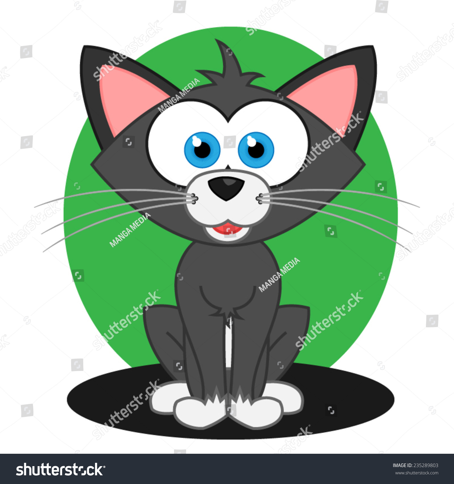 Cute Cat Cartoon Stock Vector 235289803 - Shutterstock