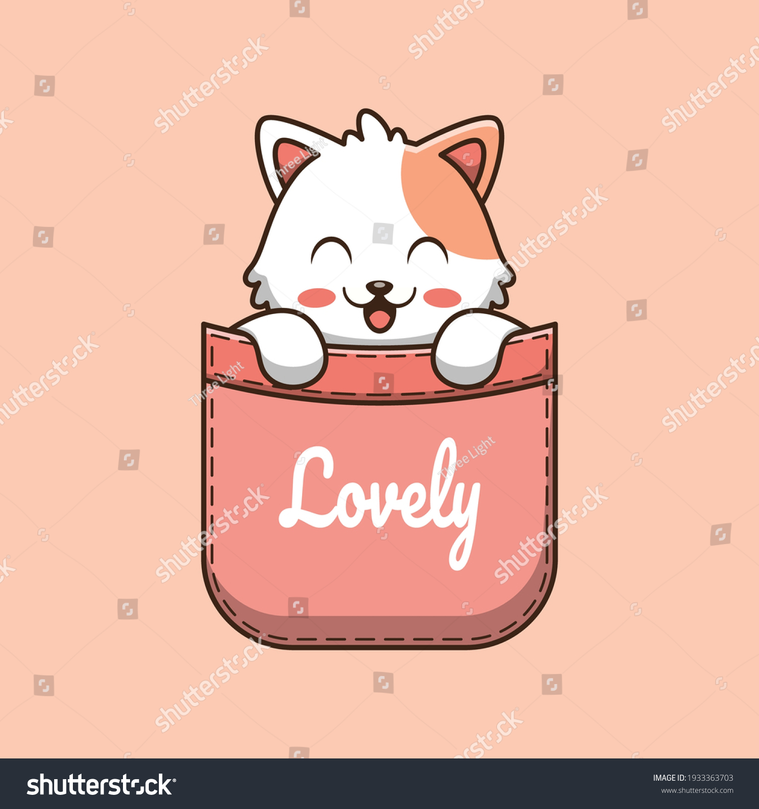 SVG of cute cat in pocket cartoon illustration svg