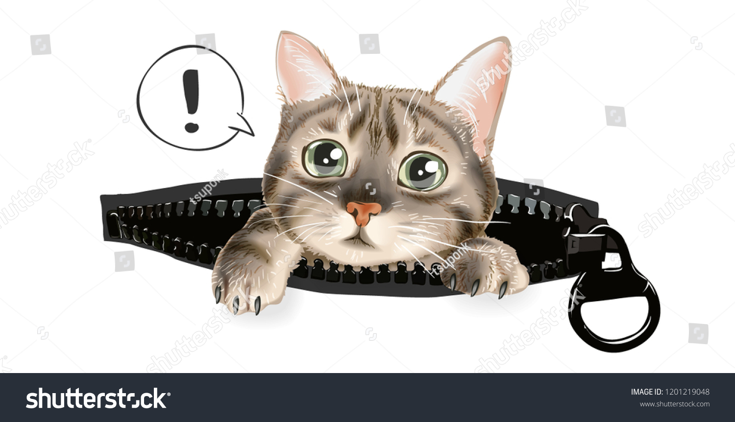 SVG of cute cat in zip pocket illustration svg