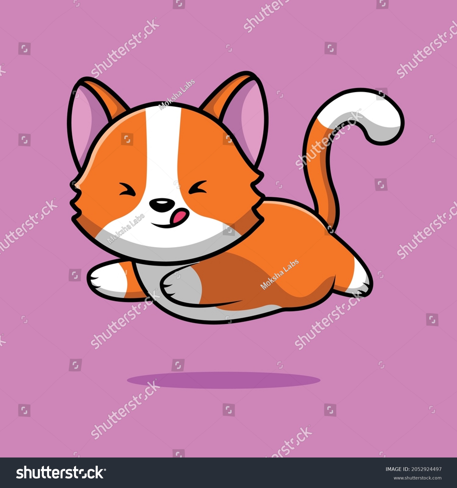 Cute Cat Running Cartoon Vector Icon Stock Vector (Royalty Free) 2052924497